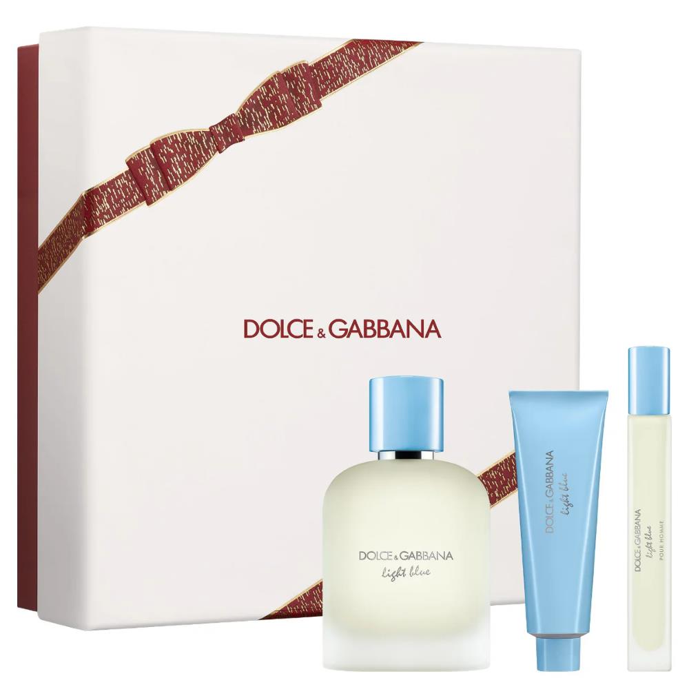 Dolce & Gabbana Light Blue Pour Homme EDT 100 ml + EDT 10 ml + 50 ml Shower Gel Erkek Parfüm Seti