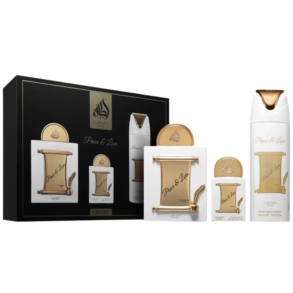 Lattafa Pride Peace & Love EDP 100ml + 20 ml + 200 ml Deospray Unisex Parfüm Seti