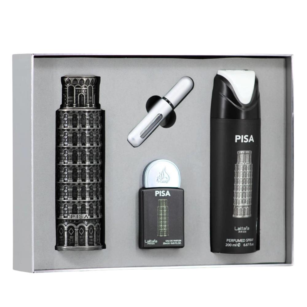 Lattafa Pride Pisa EDP 100 ml + EDP 20 ml + 200 ml Body Shower Erkek Parfüm Seti