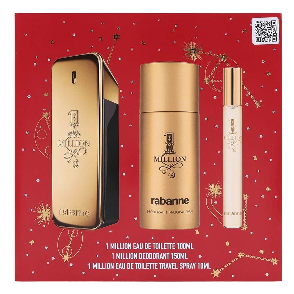 Rabanne 1 Million EDT 100 ml + EDT 10 ml + 150 ml Deospray Erkek Parfüm Seti