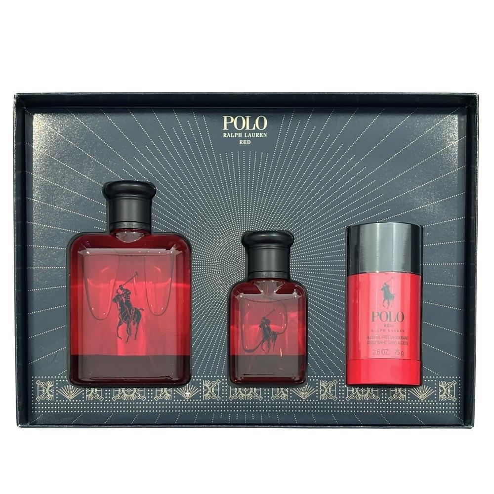 Ralph Lauren Polo Red EDT 125 ml + EDT 40 ml + 75 gr Deostick Erkek Parfüm Seti