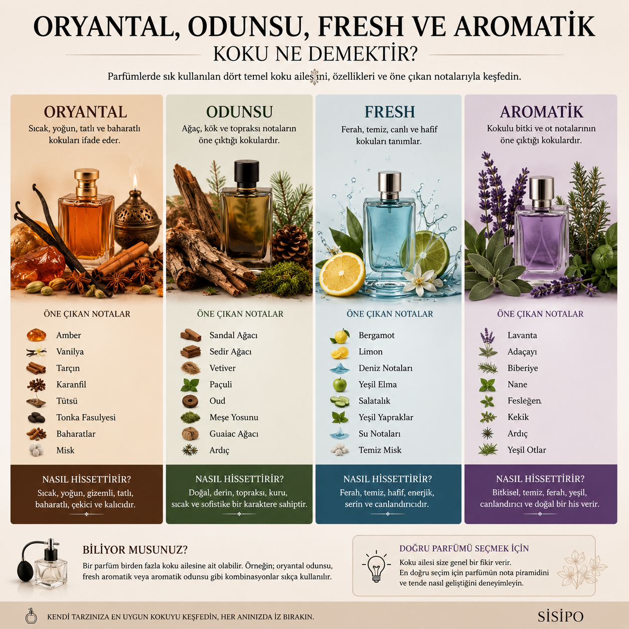 Oryantal, Odunsu, Fresh ve Aromatik Koku Ne Demektir?