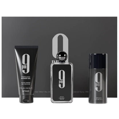 Afnan 9PM EDP 100 ml + Shower Gel 150 ml + Deospray 150 ml Erkek Parfüm Seti