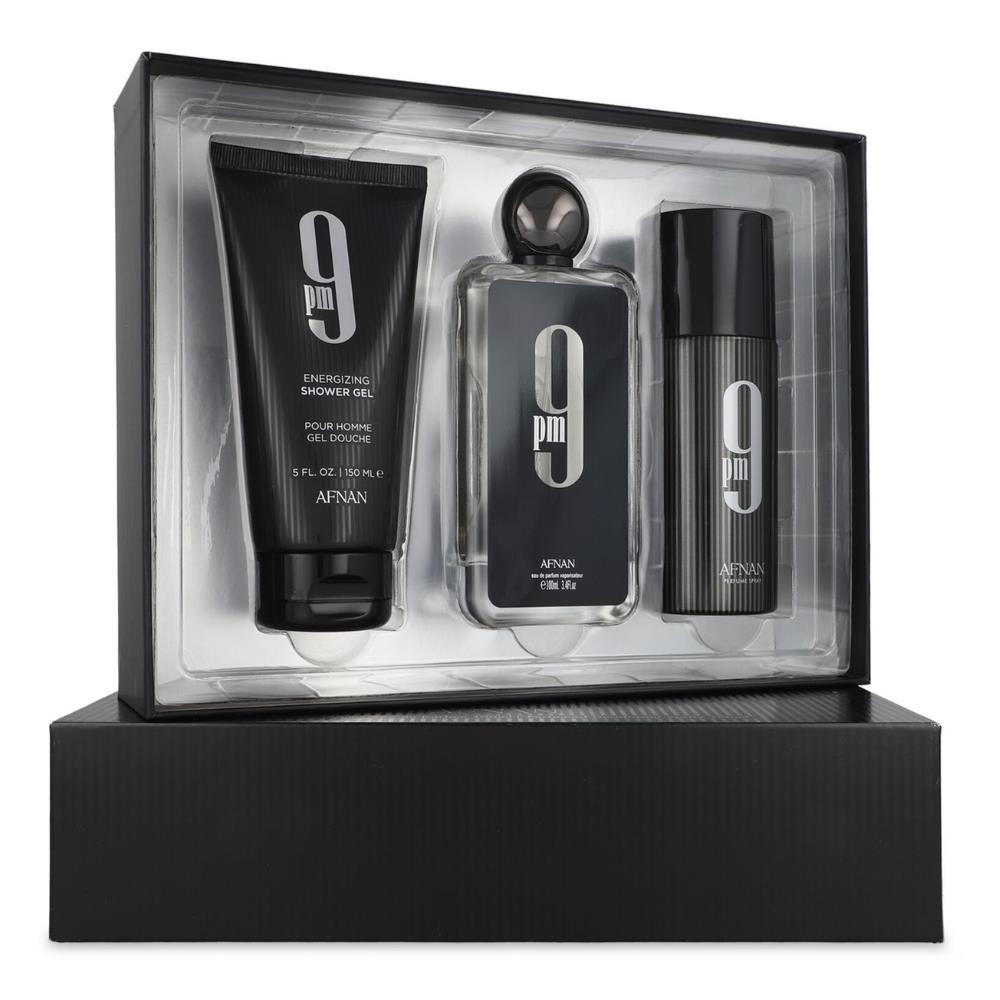 Afnan 9PM EDP 100 ml + Shower Gel 150 ml + Deospray 150 ml Erkek Parfüm Seti
