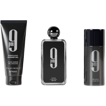 Afnan 9PM EDP 100 ml + Shower Gel 150 ml + Deospray 150 ml Erkek Parfüm Seti