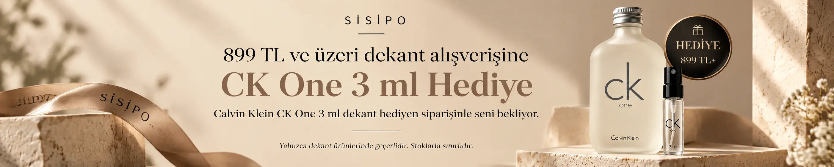 899 TL ve üzeri dekant alışverişine Calvin Klein CK One 3 ml hediye