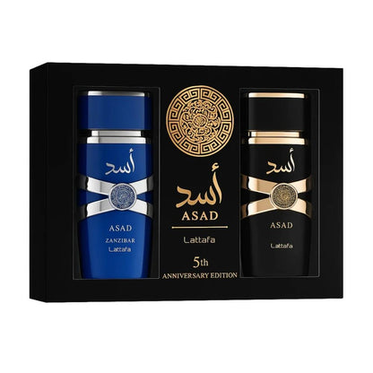 Lattafa Asad EDP 100 ml + Asad Zanzibar EDP 100 ml Erkek Parfüm Seti