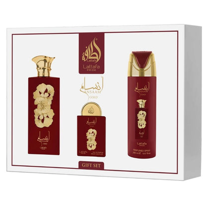 Lattafa Pride Ansaam Gold EDP 100 ml + EDP 20 ml +  Deodorant 200 ml Unisex Parfüm Seti