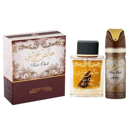 Lattafa Pure Oudi EDP 100 ml + Deodorant 100 ml Unisex Parfüm Seti