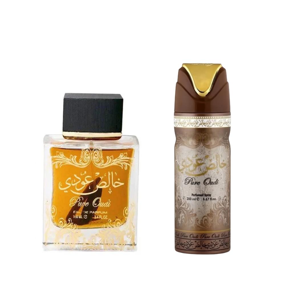 Lattafa Pure Oudi EDP 100 ml + Deodorant 100 ml Unisex Parfüm Seti