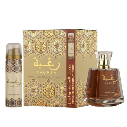 Lattafa Raghba EDP 100 ml + Deodorant 30 ml Unisex Parfüm Seti