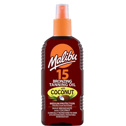 Malibu Güneş Koruyucu Bronzlaştırıcı Yağ+Hindistan Cevizi Yağı SPF15 200ml