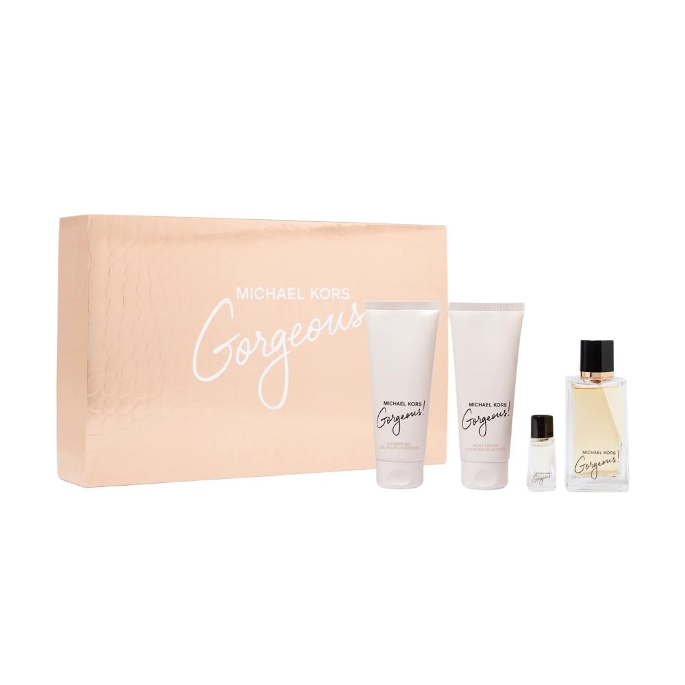 Michael Kors Gorgeous EDP 100 ml + EDP 10 ml + 100 ml Shower Gel + 100 ml Body Lotion Kadın Parfüm Seti