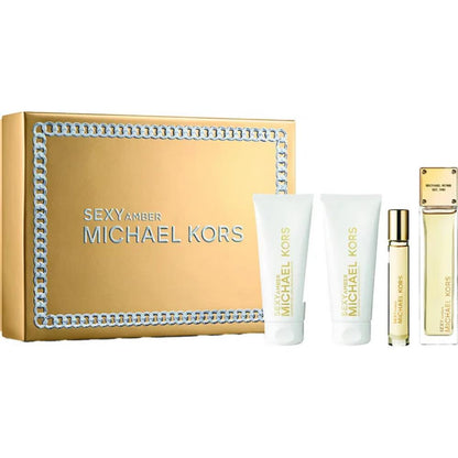 Michael Kors Sexy Amber EDP 100 ml + EDP 10 ml + 100 ml Body Lotion + 100 ml Shower Gel Kadın Parfüm Seti
