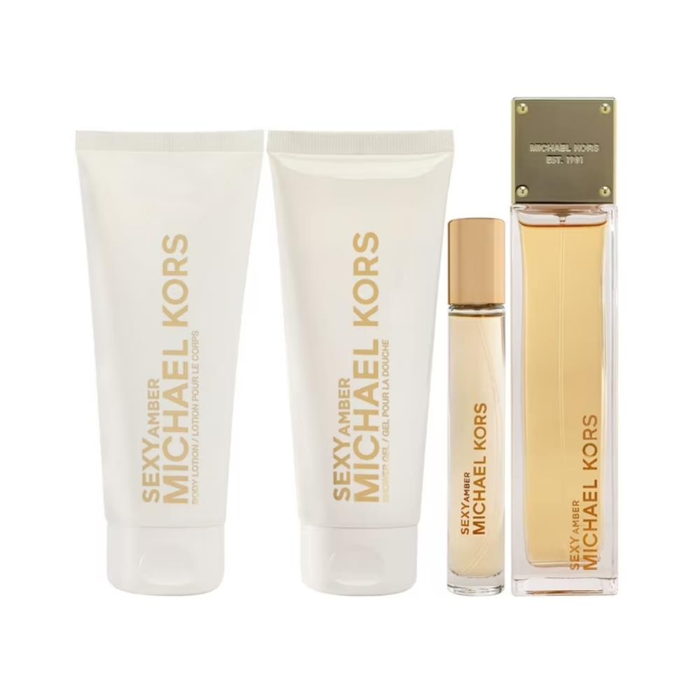 Michael Kors Sexy Amber EDP 100 ml + EDP 10 ml + 100 ml Body Lotion + 100 ml Shower Gel Kadın Parfüm Seti