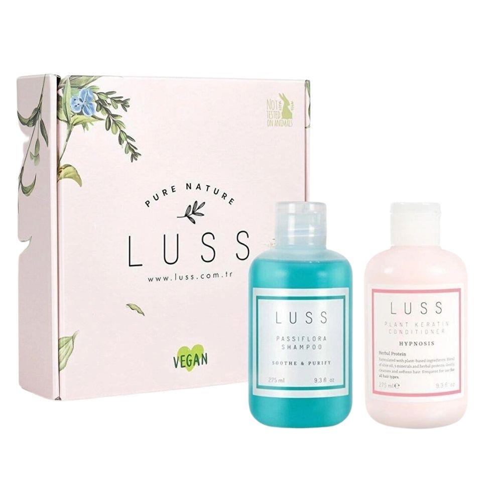 Luss Şampuan Saç Kremi Set Passiflora Şampuan ve Bitkisel Keratin Saç Kremi