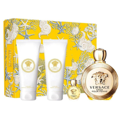 Versace Eros Pour Femme EDP 100 ml+EDP 5 ml+Luxury Body Lotion 100 ml+Bath &amp; Shower Gel 100 ml Kadın Parfüm Seti